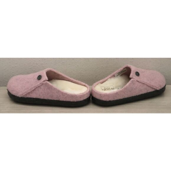 Birkenstock Kids Girls Sz 9 Soft Pink Zermatt Rivet Shearling/Wool Clog Slippers - Picture 13 of 16